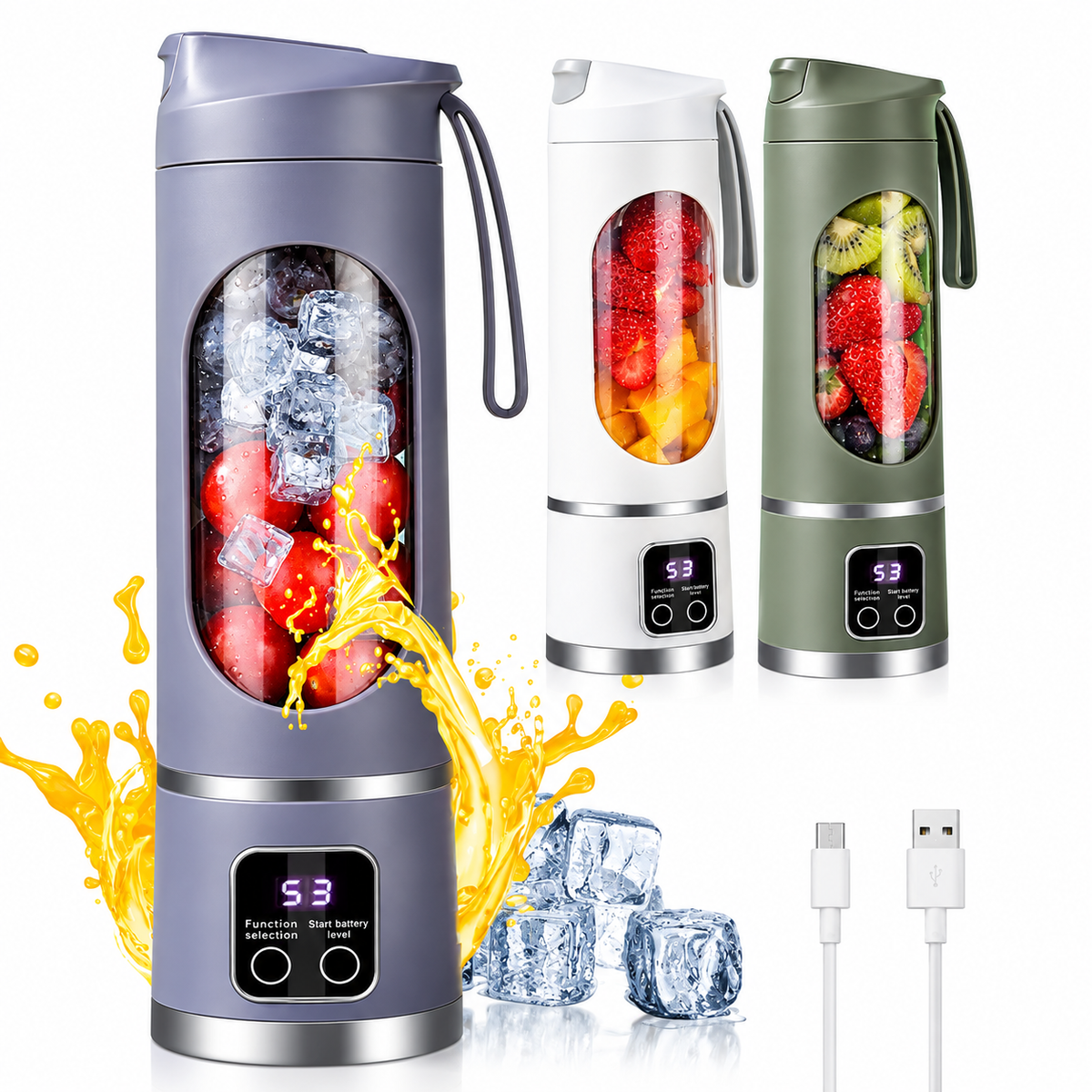 Mini Blender Portable Rechargeable – Smoothies, Jus & Shakes