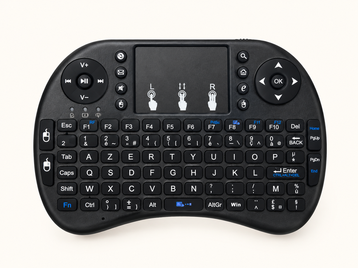 Mini Clavier Sans Fil avec Souris Intégrée – Compact & Universel