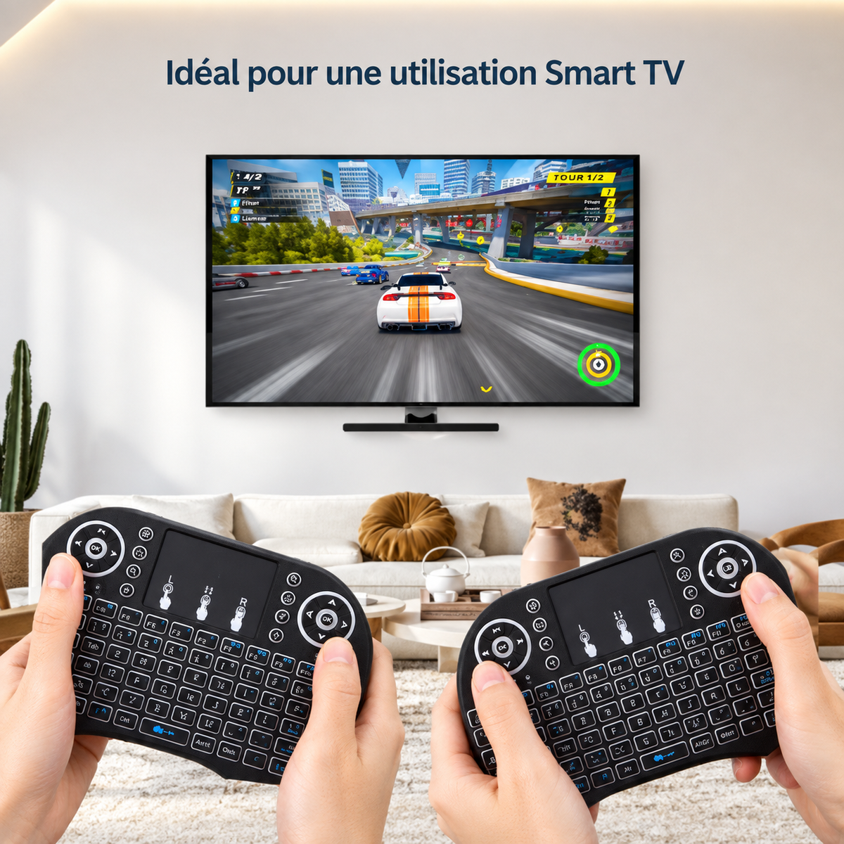 Mini Clavier Sans Fil avec Souris Intégrée – Compact & Universel