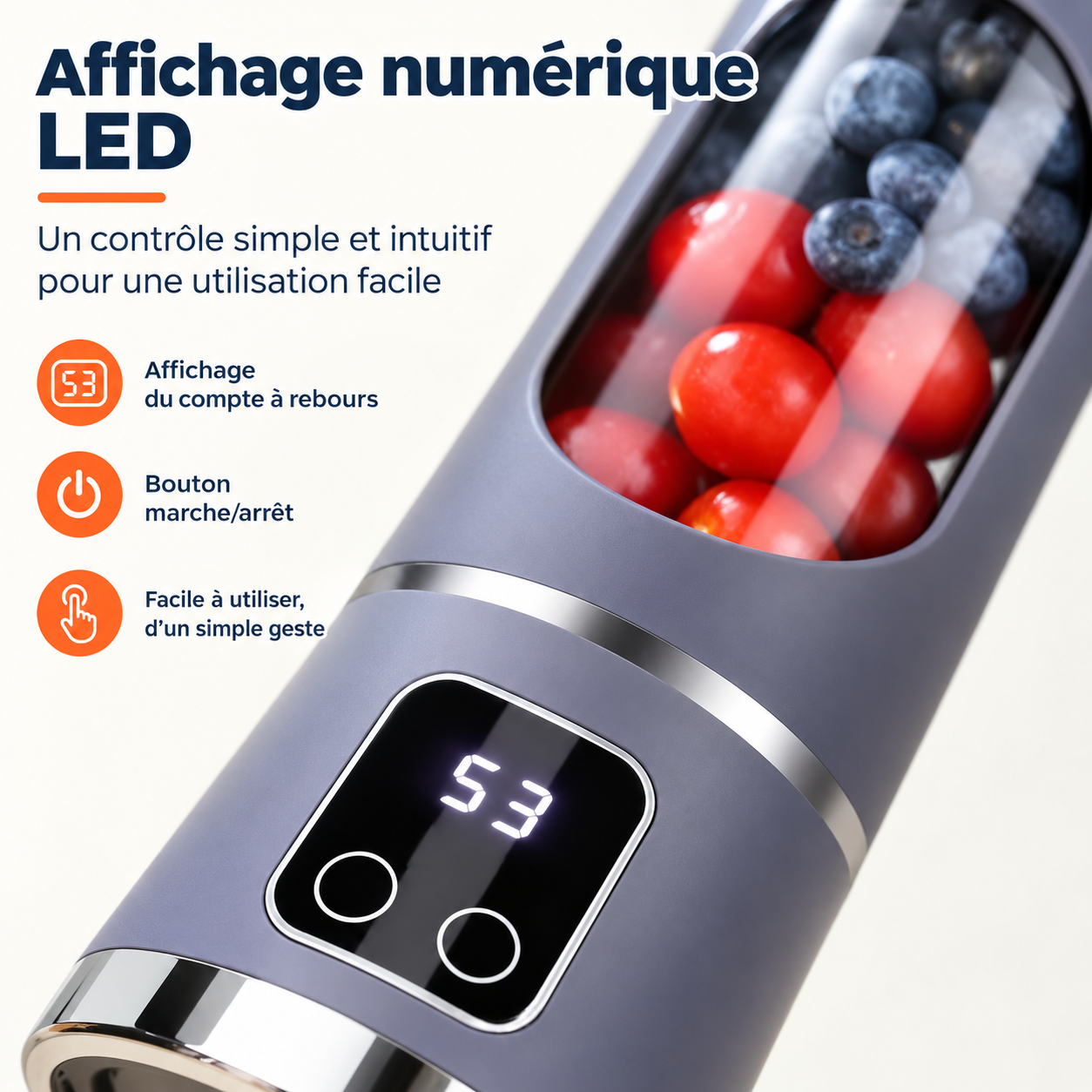 Mini Blender Portable Rechargeable – Smoothies, Jus & Shakes
